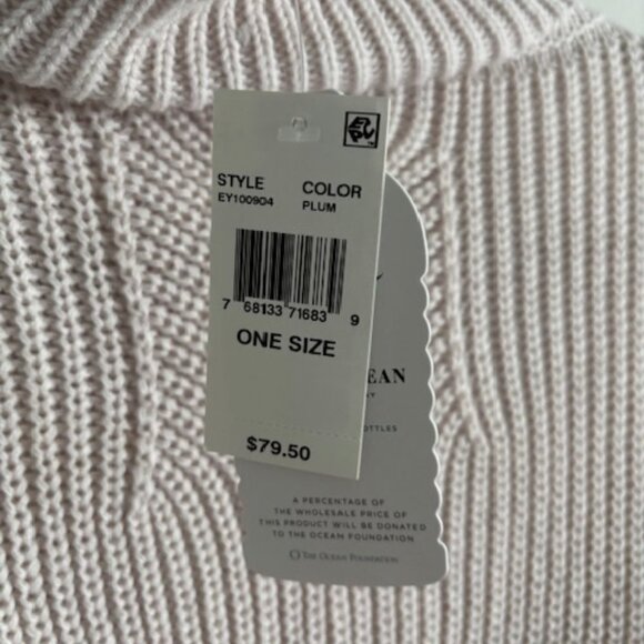 NWT Save the Ocean Sustainable Color Block Pullover Turtleneck Poncho size O/S - Picture 5 of 5